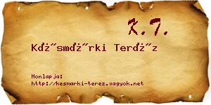 Késmárki Teréz névjegykártya